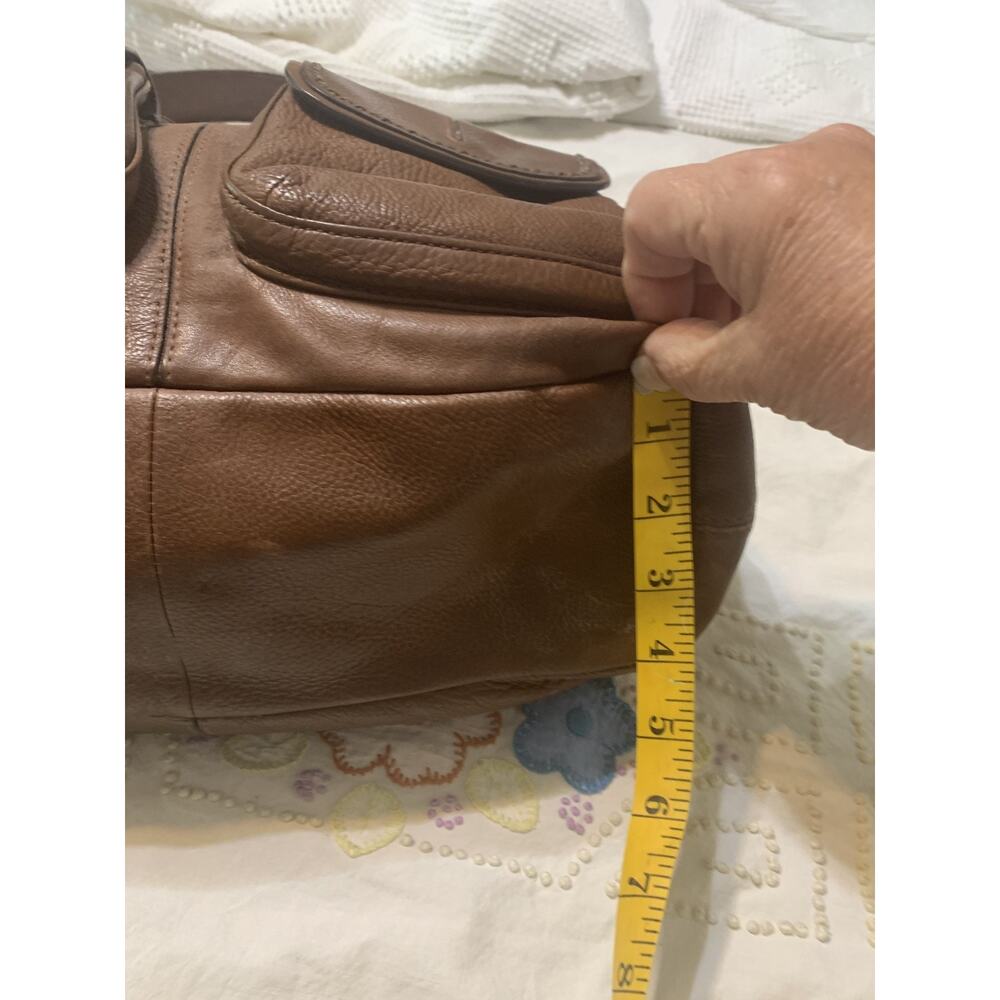 Banana Republic Large Cow Leather Hobo Bag 4 pockets Whipstitch Braided Strap - Picture 5 of 12
